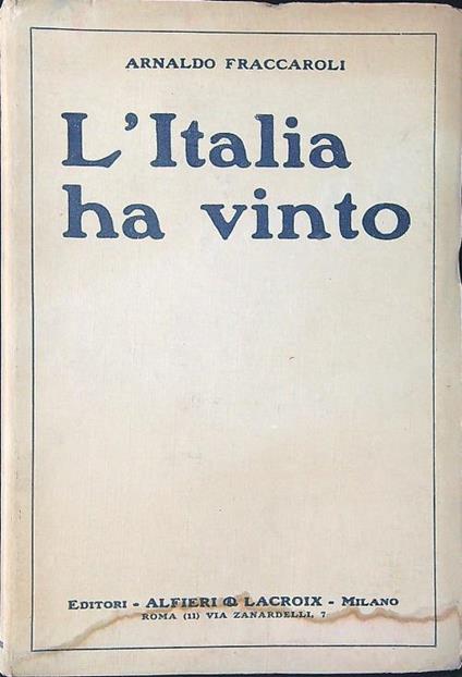 L' Italia ha vinto - Arnaldo Fraccaroli - copertina