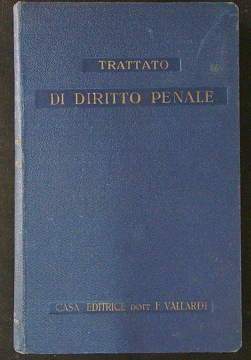 Trattato di diritto penale - G. Sabatini - copertina