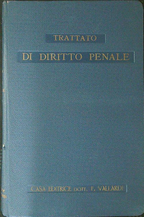 Trattato di diritto penale Parte generale vol 2 - Eugenio Florian - copertina
