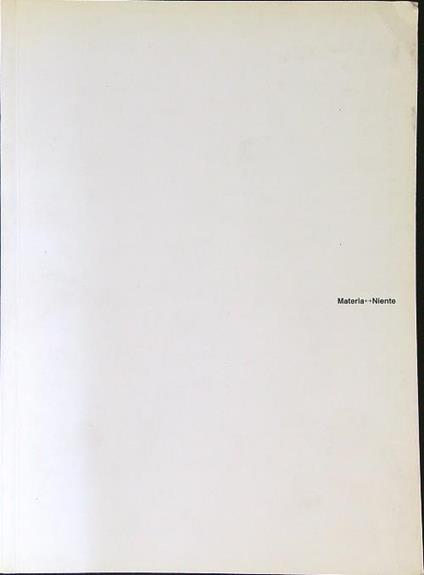 Materia Niente - copertina