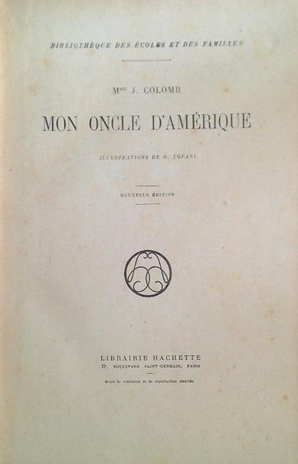 Mon oncle d'Amerique - J. Colomb - copertina