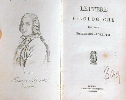 Lettere filologiche - Francesco Algarotti - copertina