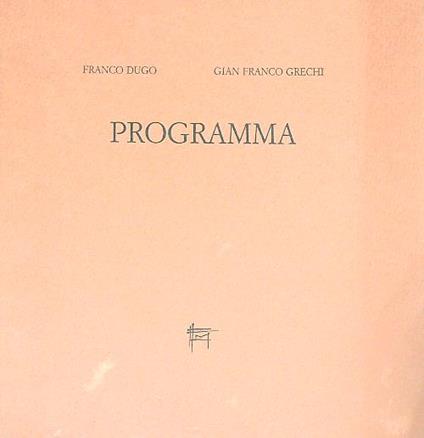 Programma - Franco Dugo - copertina