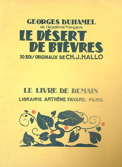 Le désert de Bièvres - Georges Duhamel - copertina