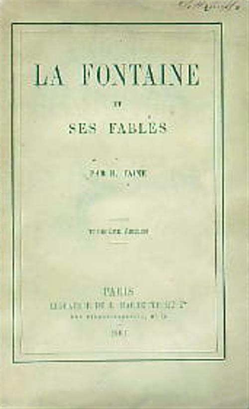 La Fontaine et ses fables - Hippolyte Taine - copertina