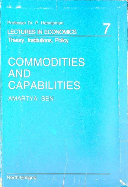 Commodities and Capabilities - Amartya Sen - copertina