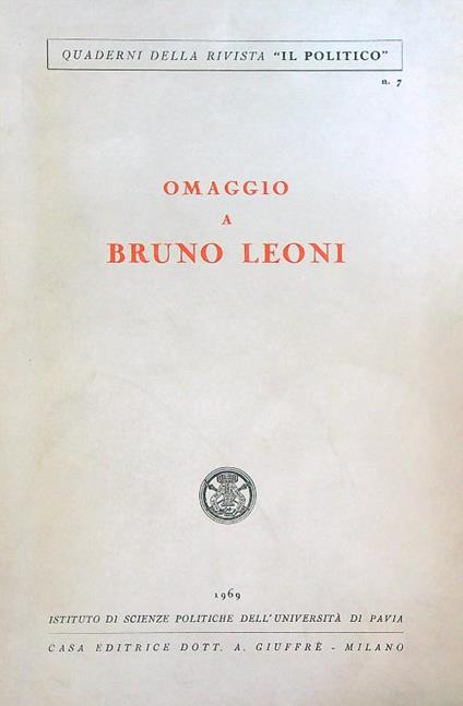 Omaggio a Bruno Leoni - copertina