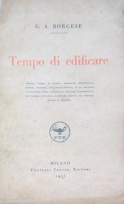 Tempo di edificare - G.A. Borgese - copertina