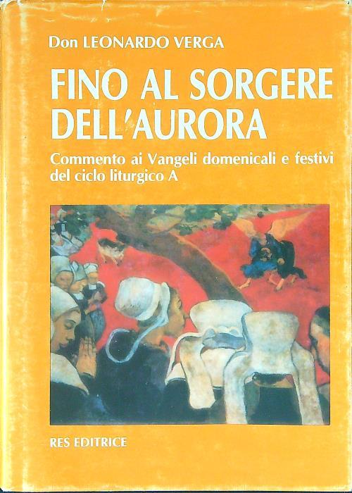 Fino al sorgere dell'aurora - Leonardo Verga - copertina