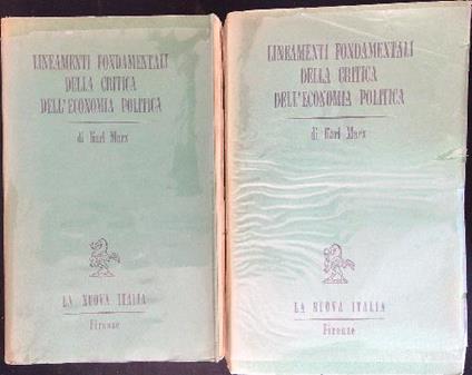 Lineamenti fondamentali della critica dell'economia politica 2 vv - Karl Marx - copertina