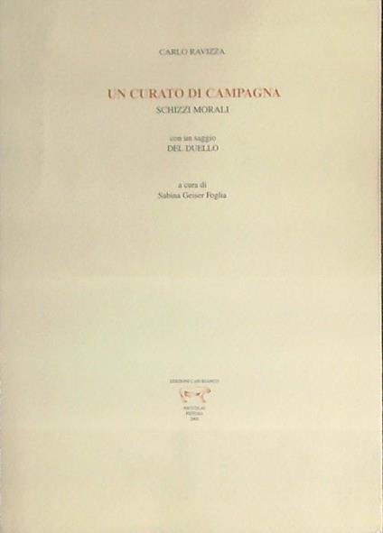 Un curato di campagna : schizzi morali - Carlo Ravizza - copertina