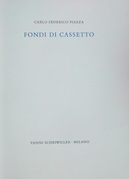Fondi di cassetto - Carlo Piazza - copertina