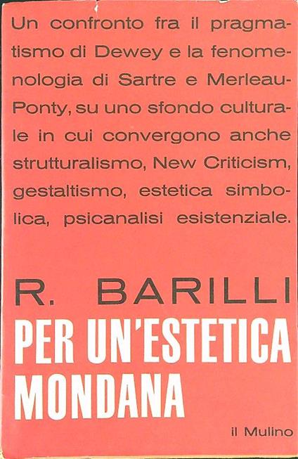 Per un'estetica mondana - R. Barilli - copertina