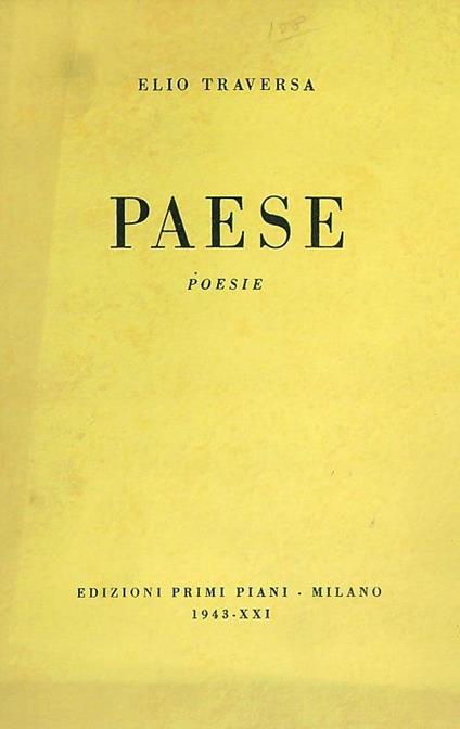 Paese Poesie - Elio Traversa - copertina