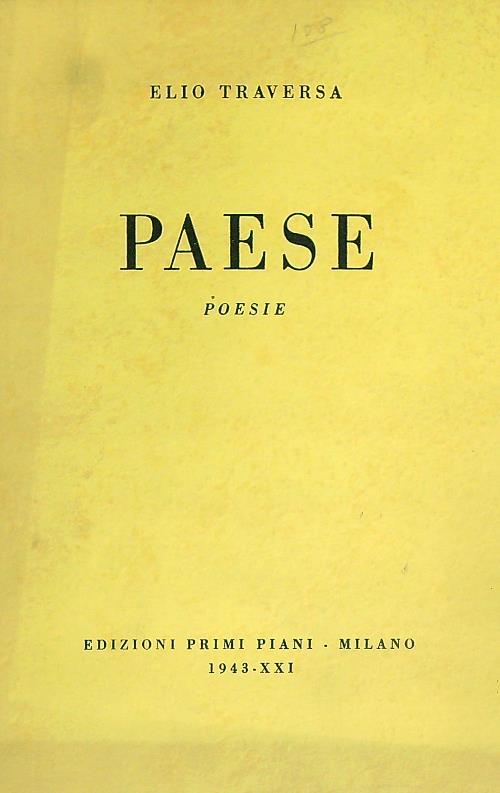Paese Poesie - Elio Traversa - copertina