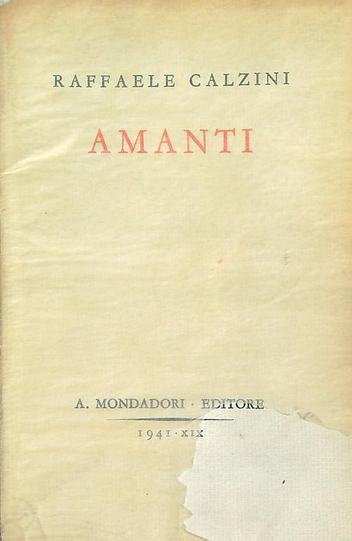 Amanti - Raffaele Calzini - copertina