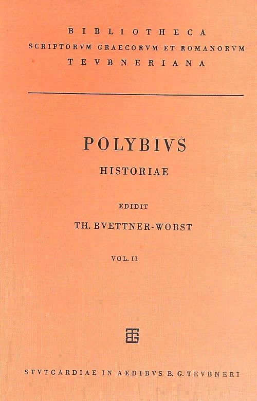 Polybius historiae. Vol II - TH Buttner-Wobst - copertina