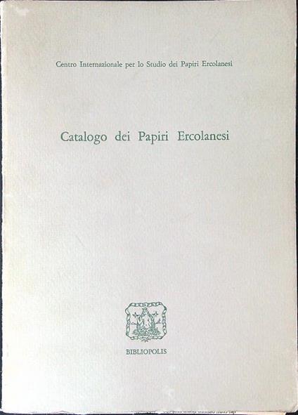 Catalogo dei Papiri Ercolanesi - copertina