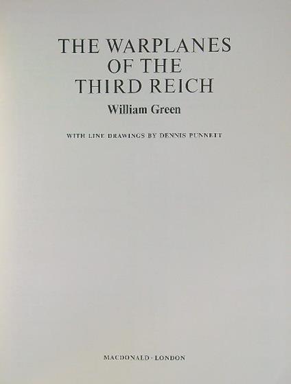 Warplanes of the Third Reich - William Green - copertina
