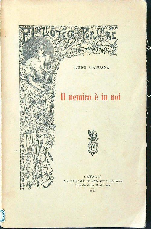 Il nemico è in noi - Luigi Capuana - copertina
