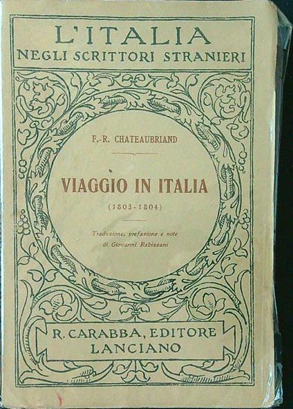 Viaggio in Italia 1803-1804 - F. R. Chateaubriand - copertina