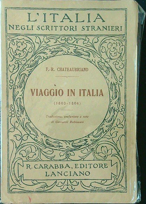 Viaggio in Italia 1803-1804 - F. R. Chateaubriand - copertina