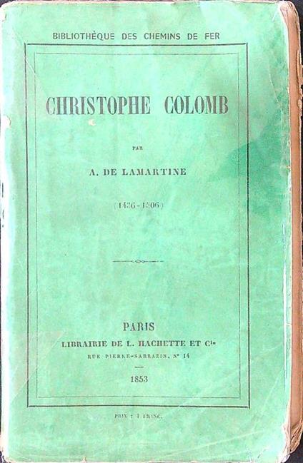 Christophe Colomb - A. de Lamartine - copertina