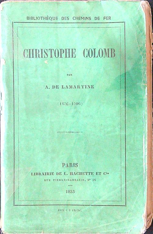 Christophe Colomb - A. de Lamartine - copertina