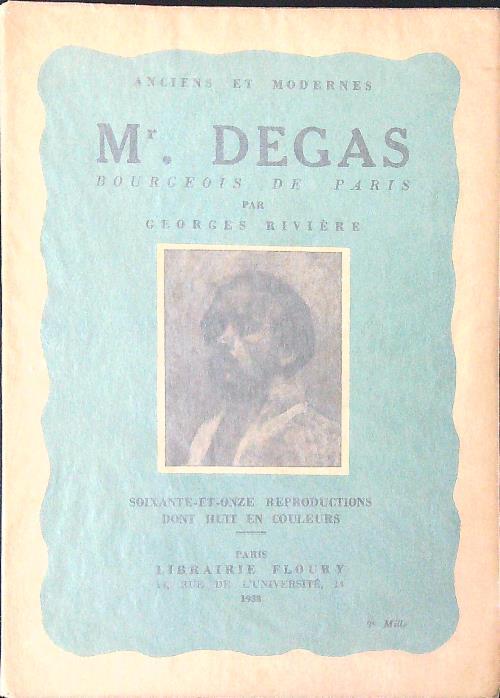 Edgar Degas bourgeois de Paris - Georges Riviere - copertina