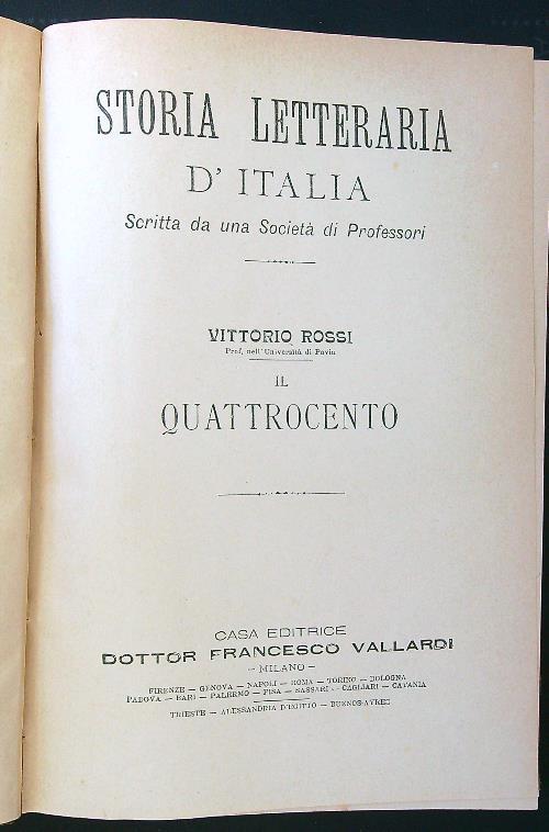 Il Quattrocento - Vittorio Rossi - copertina