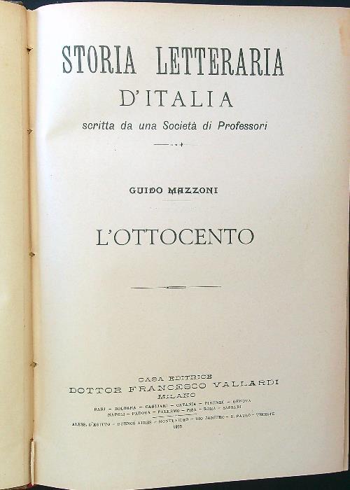L' Ottocento vol. II - Guido Mazzoni - copertina