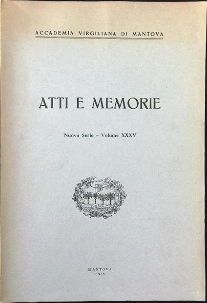 Atti e memorie vol. XXXV - copertina