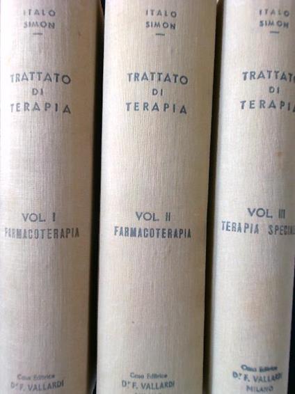 Trattato di terapia 3 voll. - Italo Simon - copertina