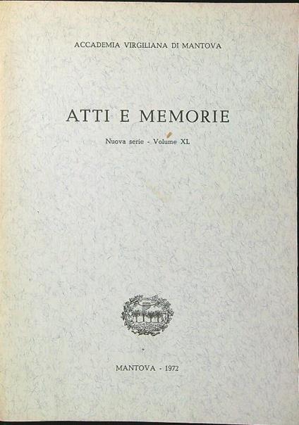 Atti e memorie vol. XL - copertina