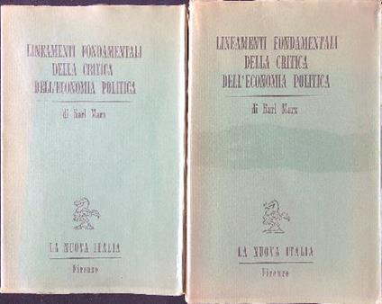 Lineamenti fondamentali della critica dell'economia politica 2 voll. - Karl Marx - copertina