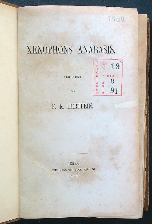 Xenophons anabasis - F. K. Hertlein - copertina