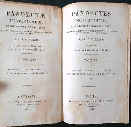 Pandectes de Justinien tome 21 - R. J. Pothier - copertina