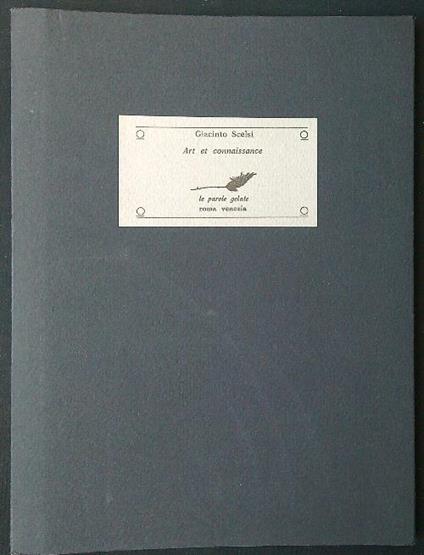 Art et connaissance - Giacinto Scelsi - copertina