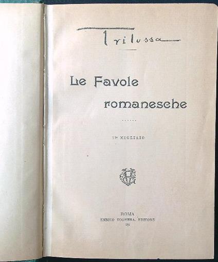 Le favole romanesche - Trilussa - copertina