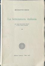 La letteratura italiana vol. II