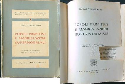Popoli primitivi e manifestazioni supernormali - Ernesto Bozzano - copertina