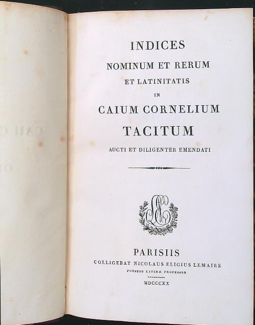 Indices nominum et rerum et latinitatis in Caius Cornelius Tacitus - copertina