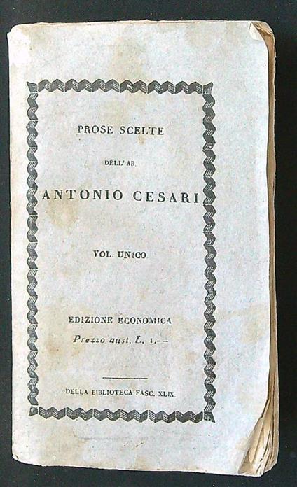 Prose scelte - Antonio Cesari - copertina