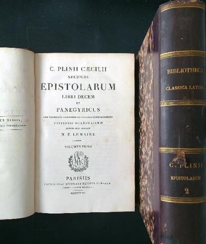 C. Plinii Epistolarum 2 voll. - copertina