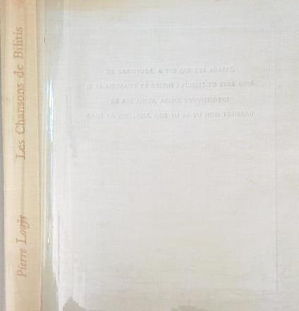 Les Chansons de Bilitis - Pierre Louys - copertina