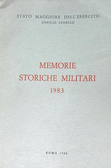 Memorie storiche militari 1983 - copertina