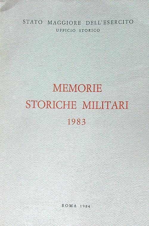 Memorie storiche militari 1983 - copertina
