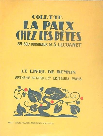 La paix chez les Bêtes - Colette - copertina