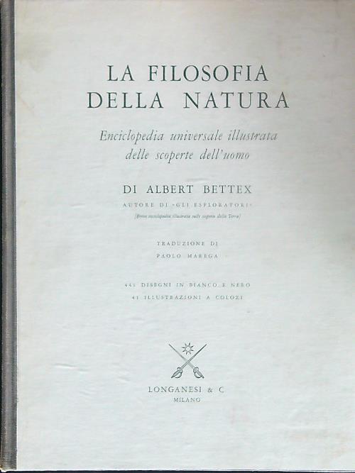 La filosofia della natura - Albert Bettex - copertina