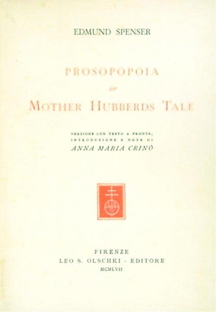 Prosopopoia or mother Hubberds tale  - Edmund Spenser - copertina